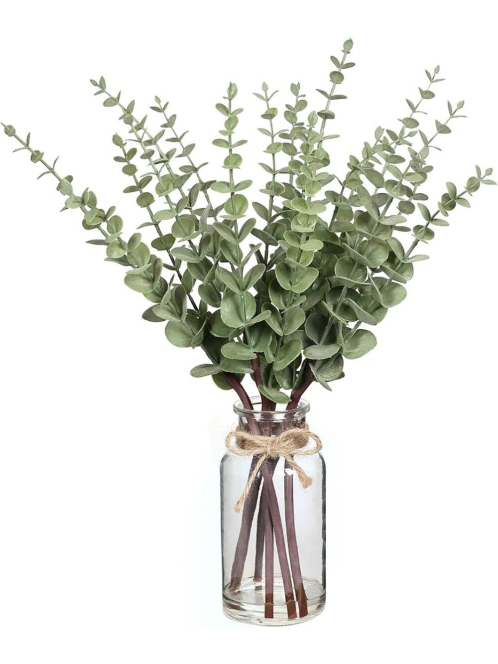 17.5” Eucalyptus Stems in Glass Vase with Faux Water - Sage Green Home Decor